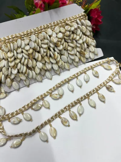 Sea Shell Western Latkan Lace - Cream